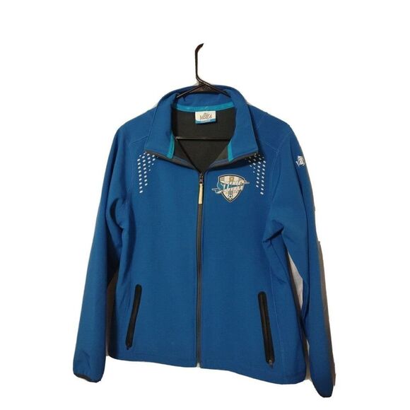 Vola Softshell Jacket With Sting Soccer Club Logo Mens XL Extra Lar Bright Blue - Picture 1 of 8